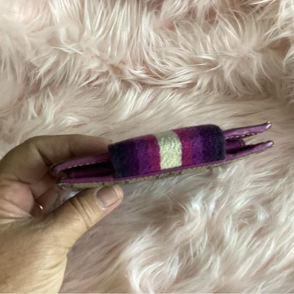 GUCCI with RARE purple striped snappy monogram bifold wallet EUC - Picture 10 of 13